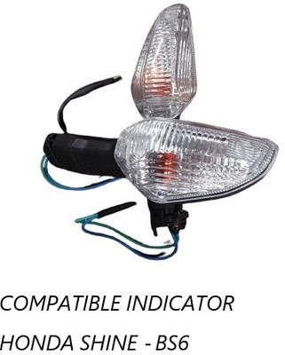 AEROTEK Side Flasher Indicator Light for Honda Shine 125, 42 ( BS4 + BS6 )(Red)