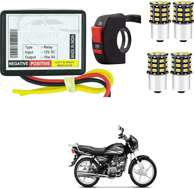 LOVMOTO Front, Rear LED Indicator Light for Hero Splendor NXG(Yellow)