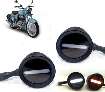 AUTO PEARL Front LED Indicator Light for Royal Enfield Classic(White, Yellow)