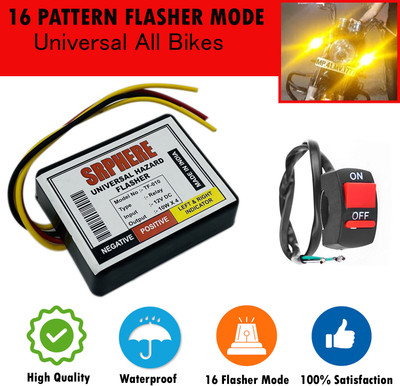 SRPHERE Front, Rear Flasher Indicator Light for Universal For Bike Universal For Bike(Multicolor)