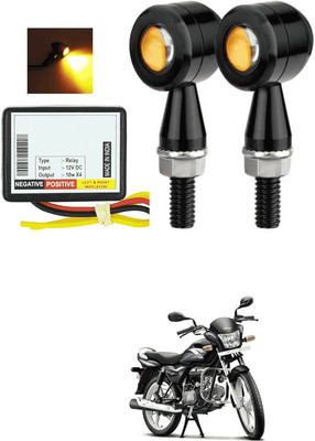 LOVMOTO Front, Rear LED Indicator Light for Hero Splendor Plus(Yellow)