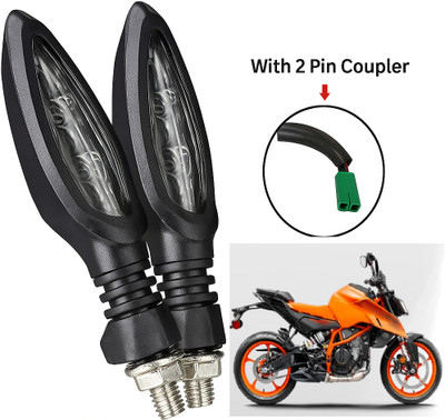 CROXIV Front, Rear LED Indicator Light for KTM RC 200, Universal For Bike(Yellow)