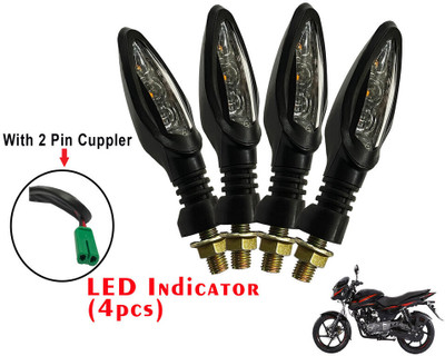 Generox Front, Rear LED Indicator Light for Bajaj Pulsar(Yellow)
