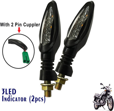 Generox Front, Rear LED Indicator Light for TVS Fiero F2(Yellow)