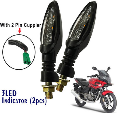 Generox Front, Rear LED Indicator Light for Bajaj Pulsar 200 DTS-i(Yellow)