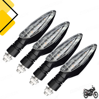 Generox Front, Rear LED Indicator Light for Hero Glamour(Amber)
