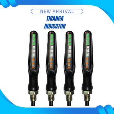 aksmit Front, Rear LED Indicator Light for Universal For Bike Universal For Bike(Amber, White, Green)