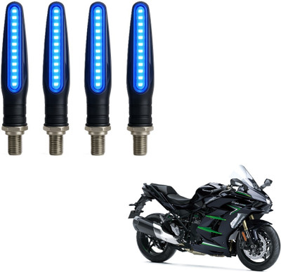 JMA TRADING Front, Rear LED Indicator Light for Kawasaki Universal For Bike(Blue)