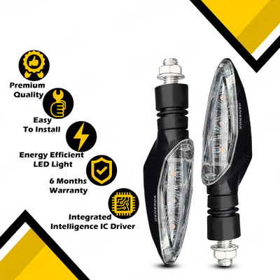 Generox Front, Rear LED Indicator Light for Universal For Bike Universal For Bike(Yellow)