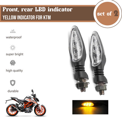 SHOWRIDE Front, Rear LED Indicator Light for KTM Duke 190, Duke 200(Yellow)