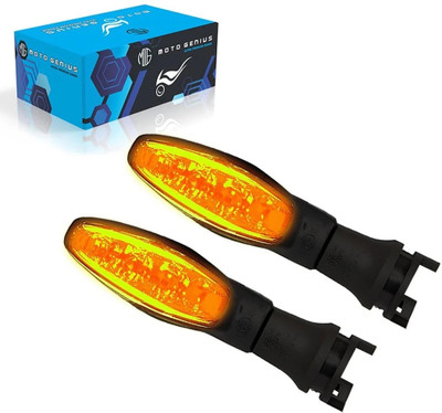 Moto Genius Front, Rear LED Indicator Light for Yamaha FZ, R15, MT15 ( BS4 + BS6 ), Ray Z(Yellow)