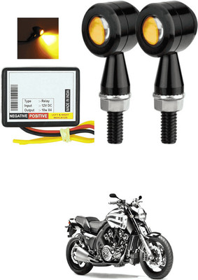 LOVMOTO Front, Rear LED Indicator Light for Bajaj V 150(Yellow)