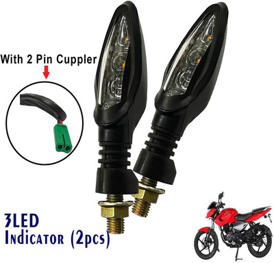 Generox Front, Rear LED Indicator Light for Bajaj Pulsar 135 LS DTS-i(Yellow)