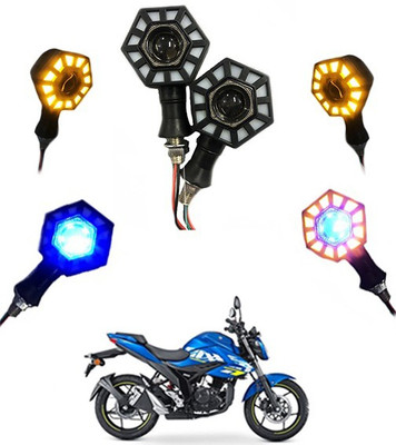 MATIES Front LED Indicator Light for Universal For Bike Universal For Bike(Blue, Yellow)