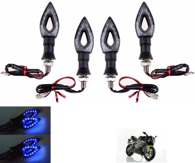 QUIRKY ZONE Front, Rear LED Indicator Light for Bajaj, Hero, Honda, TVS, Suzuki, Universal For Bike Universal For Bike(Blue)