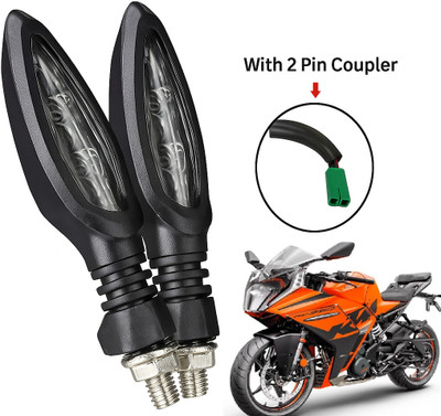 CROXIV Front, Rear LED Indicator Light for KTM RC 200, Universal For Bike(Yellow)