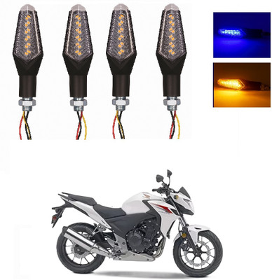JMA TRADING Front, Rear LED Indicator Light for Honda Universal For Bike(Blue, Amber)