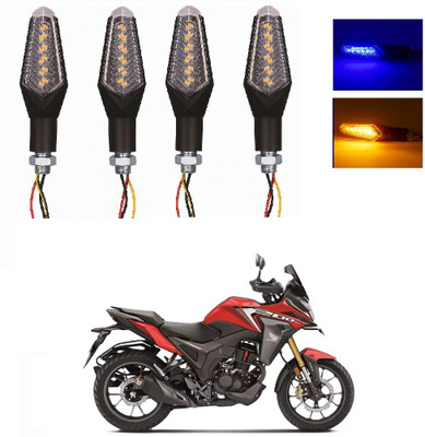 JMA TRADING Front, Rear LED Indicator Light for Honda Universal For Bike(Blue, Amber)
