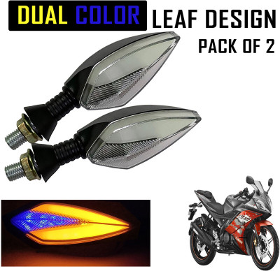 Shopland Front, Rear LED Indicator Light for Yamaha R15 V2(Amber, Blue)