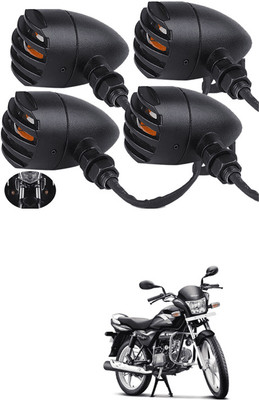 LOVMOTO Front, Rear LED Indicator Light for Hero Splendor Plus(Yellow)
