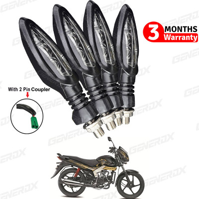 Generox Front, Rear, Side LED Indicator Light for Mahindra Universal For Bike(Yellow)