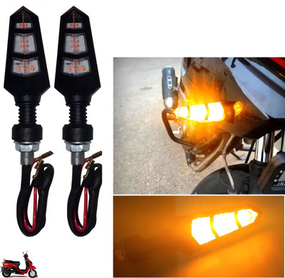 Pious Front, Rear LED Indicator Light for Universal For Bike Universal For Bike(Amber)