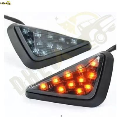 DheVan Front LED Indicator Light for Yamaha R15, R15 V1, R15 V2, Universal For Bike(Amber)