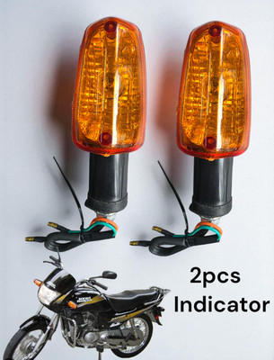 BIKEBLOOM Side, Rear, Front Halogen Indicator Light for Hero Passion Plus, Passion(Amber)