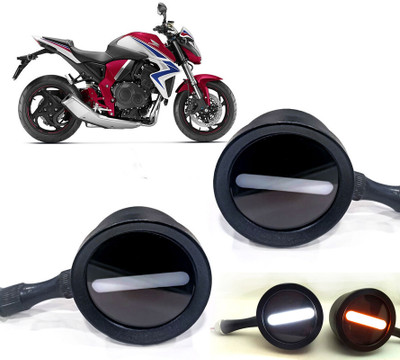 AUTO PEARL Front LED Indicator Light for Honda CB(White, Yellow)