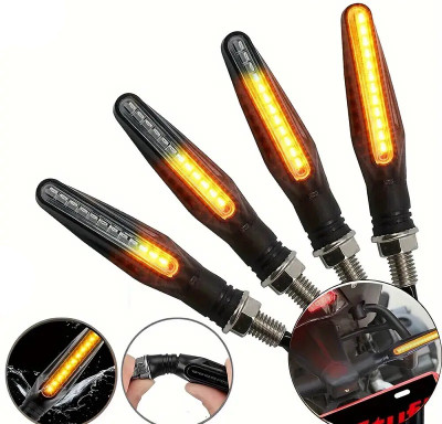 Vagary Front, Rear LED Indicator Light for Bajaj Pulsar 150 DTS-i(Yellow)