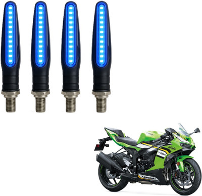 JMA TRADING Front, Rear LED Indicator Light for Kawasaki Universal For Bike(Blue)