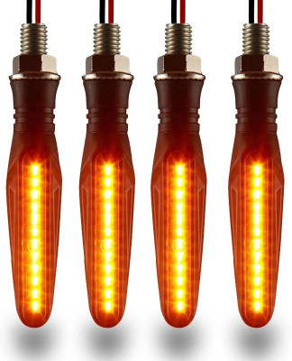 Autofledge Front, Rear, Side LED Indicator Light for Bajaj, Bullet, Datsun, Hero, Honda, KTM, Kawasaki, Royal Enfield, TVS, Universal For Bike, Yamaha 3 Series, 4 Series, 5 Series, 6 Series, 7 Series(Yellow)