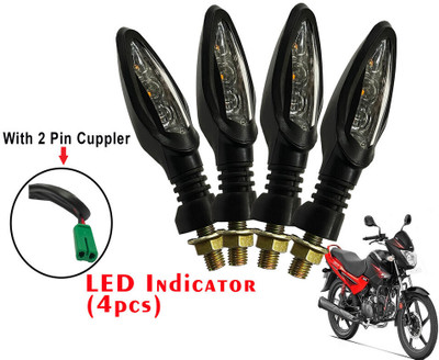 Generox Front, Rear LED Indicator Light for Hero Glamour FI(Yellow)