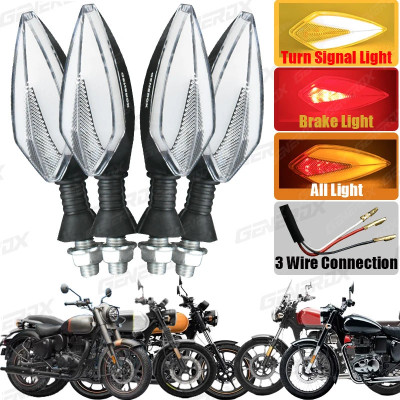 Generox Front, Rear LED Indicator Light for Royal Enfield Universal For Bike(Red, Yellow)