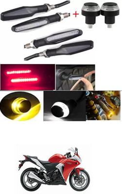 E-Shoppe Front, Rear, Side LED Indicator Light for Honda CBR 250R(Yellow, Blue)