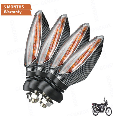Generox Front, Rear LED Indicator Light for Bajaj Platina 100ES(Amber)