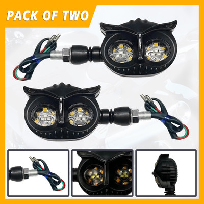 ASRYD Front, Rear LED Indicator Light for Universal For Bike Universal For Bike(Red, Yellow)