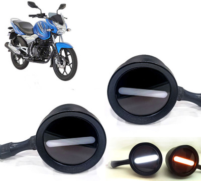AUTO PEARL Front LED Indicator Light for Bajaj Discover 125 DTS-i(White, Yellow)