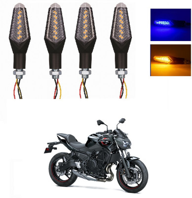 JMA TRADING Front, Rear LED Indicator Light for Kawasaki Universal For Bike(Blue, Amber)