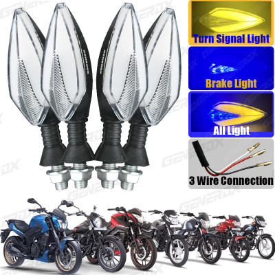 Generox Front, Rear LED Indicator Light for Bajaj Universal For Bike(Blue, Yellow)