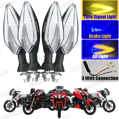 Generox Front, Rear LED Indicator Light for TVS Universal For Bike(Blue, Yellow)
