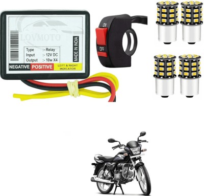 LOVMOTO Front, Rear LED Indicator Light for Hero Splendor Plus(Yellow)