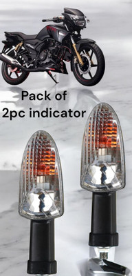 BIKEBLOOM Side, Rear, Front Halogen Indicator Light for TVS Apache RTR 180, Apache RTR 150(Amber)