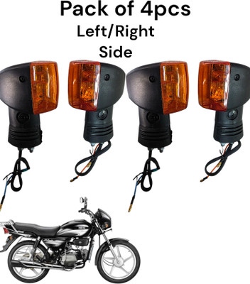 BIKEBLOOM Side, Rear, Front Halogen Indicator Light for Hero Splendor Plus(Amber)