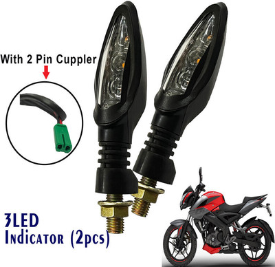 Generox Front, Rear LED Indicator Light for Bajaj Pulsar 200NS(Yellow)