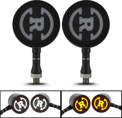 AutoPowerz Front, Rear LED Indicator Light for Royal Enfield, Universal For Bike Universal For Bike(Amber, White)