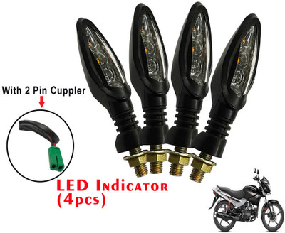 Generox Front, Rear LED Indicator Light for Hero Glamour(Yellow)