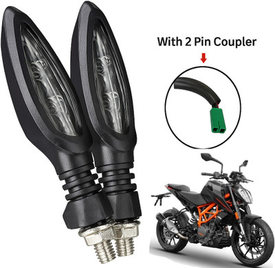 CROXIV Front, Rear LED Indicator Light for KTM RC 200, Universal For Bike(Yellow)