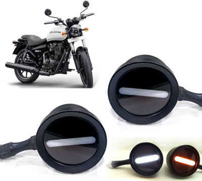 AUTO PEARL Front LED Indicator Light for Royal Enfield Thunder Bird 350(White, Yellow)