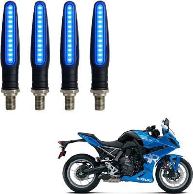 JMA TRADING Front, Rear LED Indicator Light for Suzuki Universal For Bike(Blue)